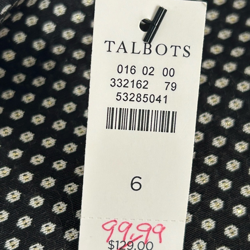 TALBOTS CHATHAM ANKLE PANTS - FRESH DOT Size 6 NWT - Picture 7 of 17